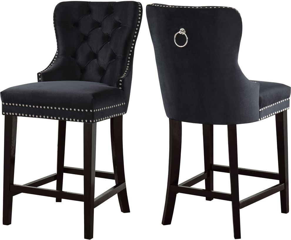 Contemporary black 2pcs stool set by Meridian