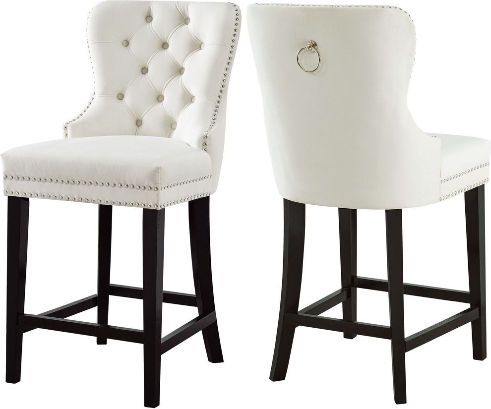 Contemporary cream 2pcs stool set by Meridian
