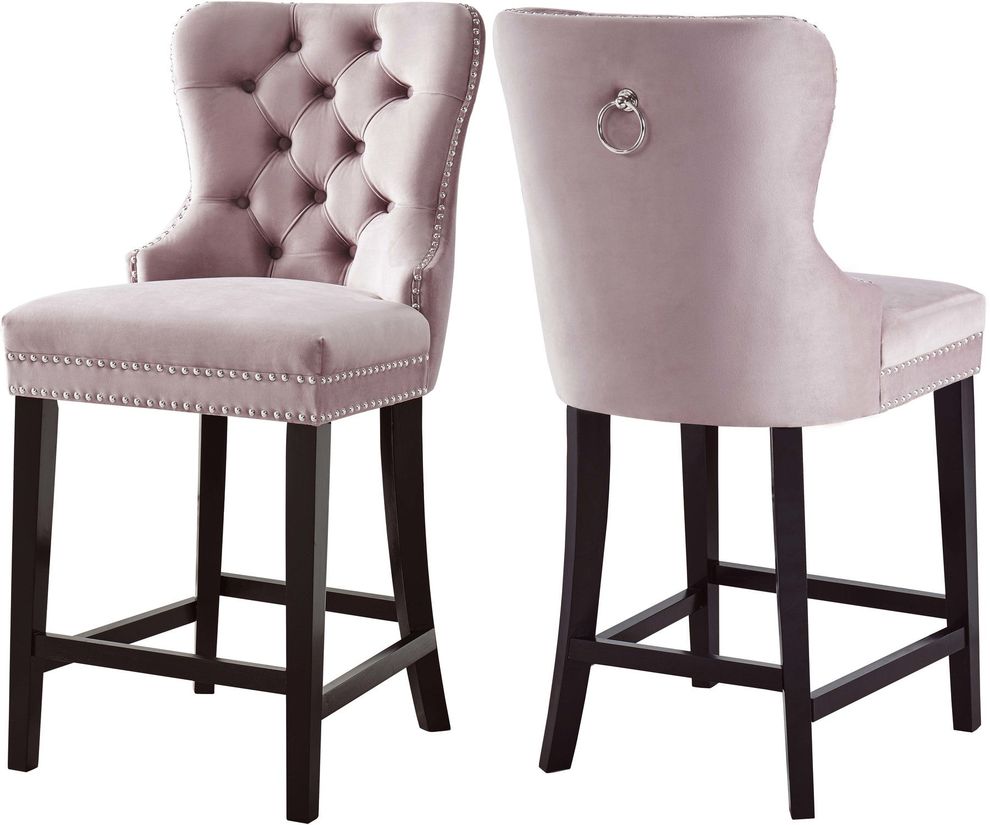 Contemporary pink 2pcs stool set by Meridian