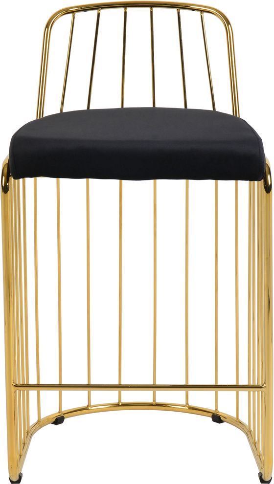 Black velvet seat / golden base bar stool by Meridian
