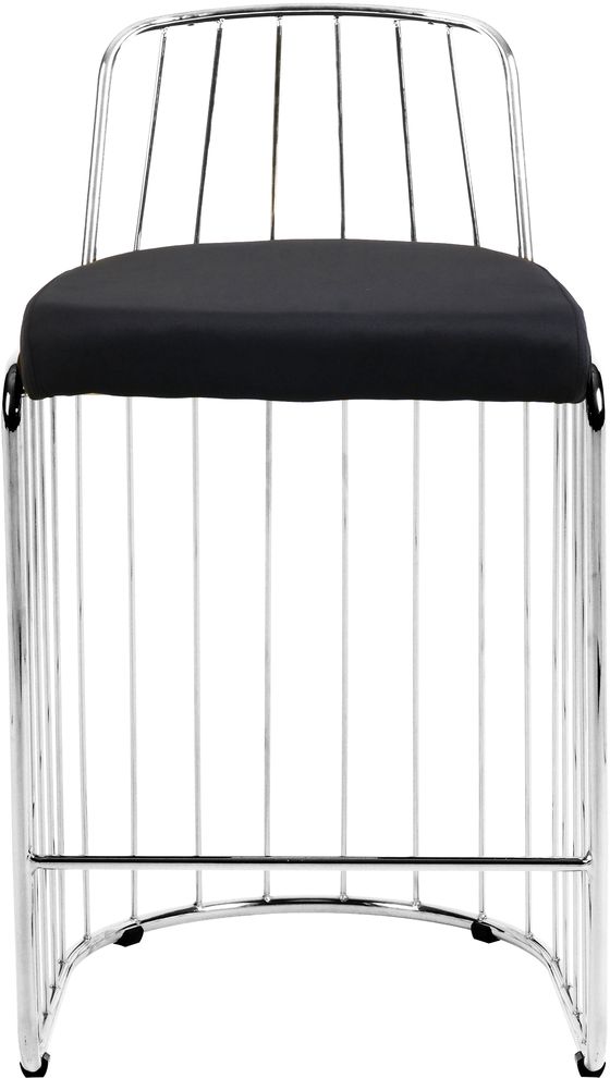 Black velvet / chrome wired design bar stool by Meridian