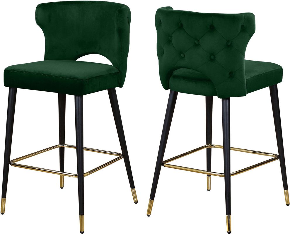 Green velvet bar stool by Meridian