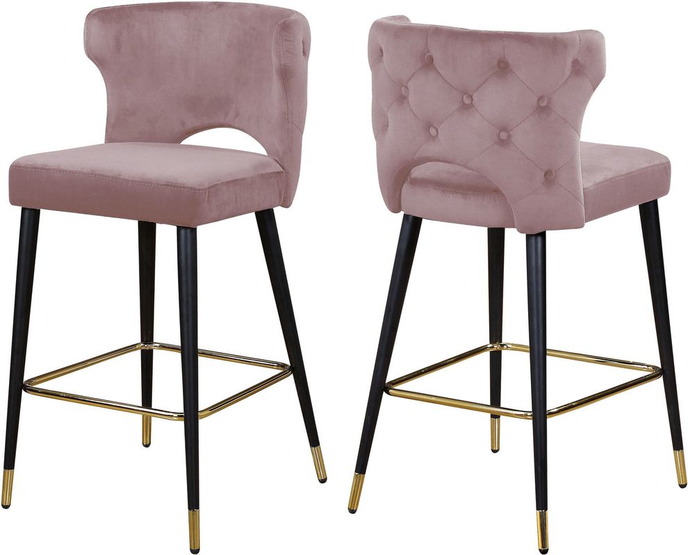 Pink velvet bar stool by Meridian