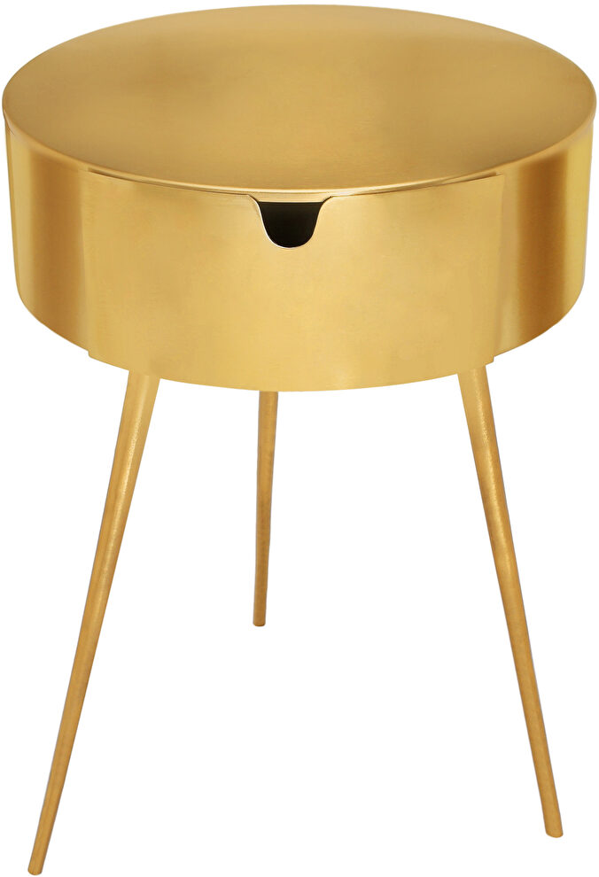 Gold contemporary round side table / nightstand by Meridian