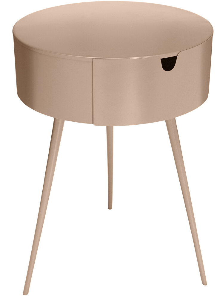 Pink contemporary round side table / nightstand by Meridian