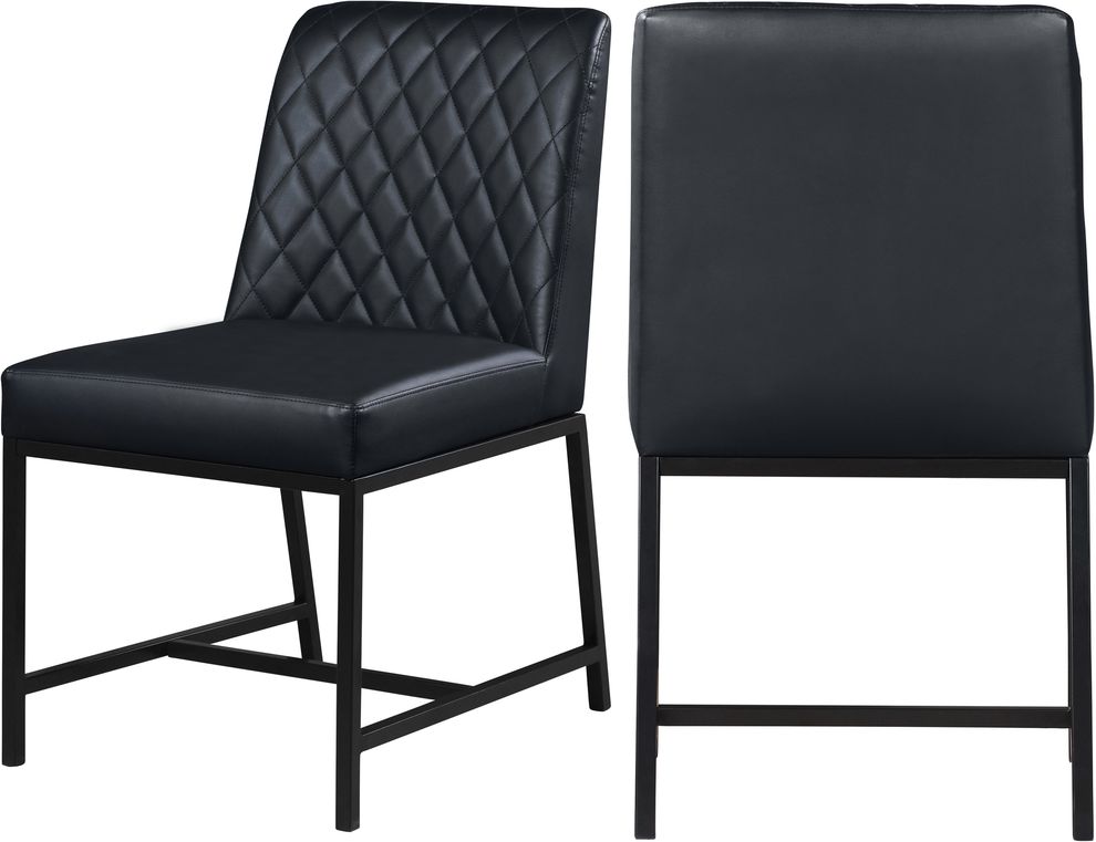 Black faux leather dining chair by Meridian