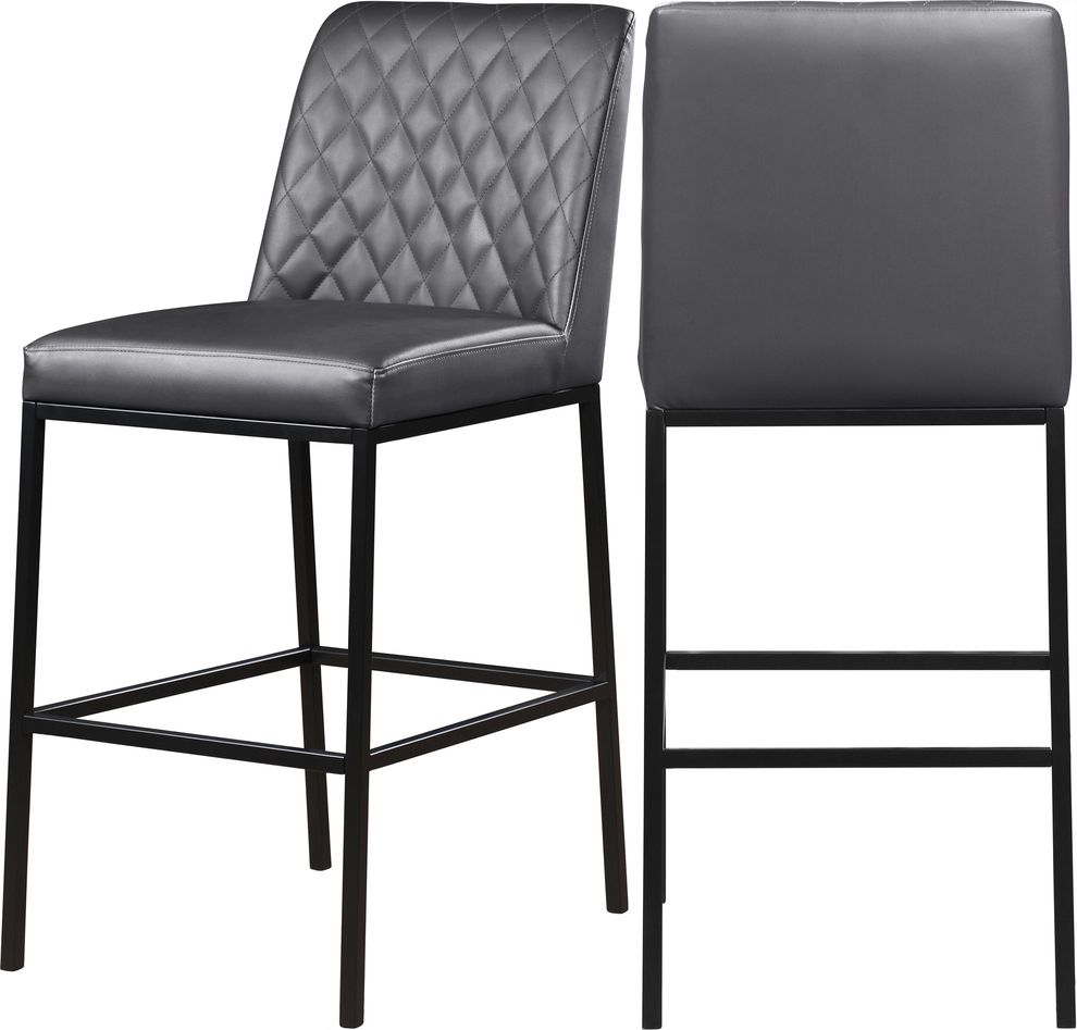 Elegant gray faux leather bar stool by Meridian