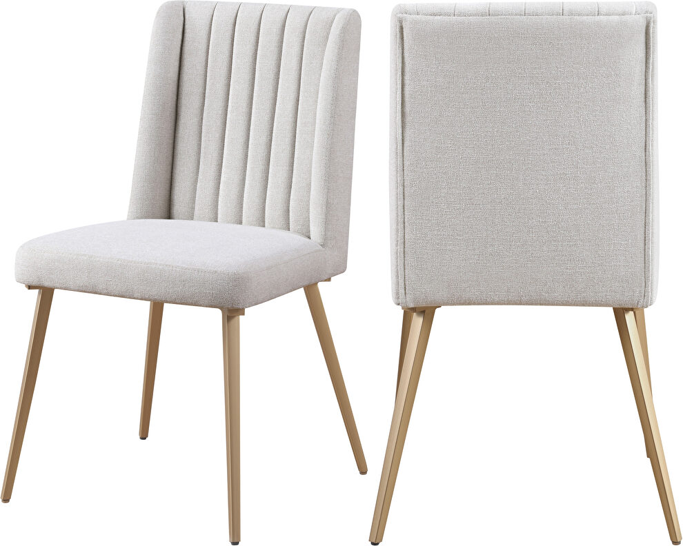 Stylish cream fabric contemporary chairs by Meridian