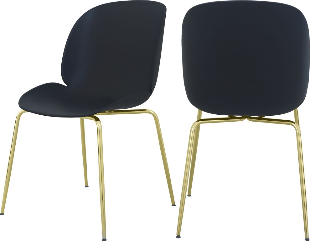 Black plastic / gold chrome dining chair by Meridian