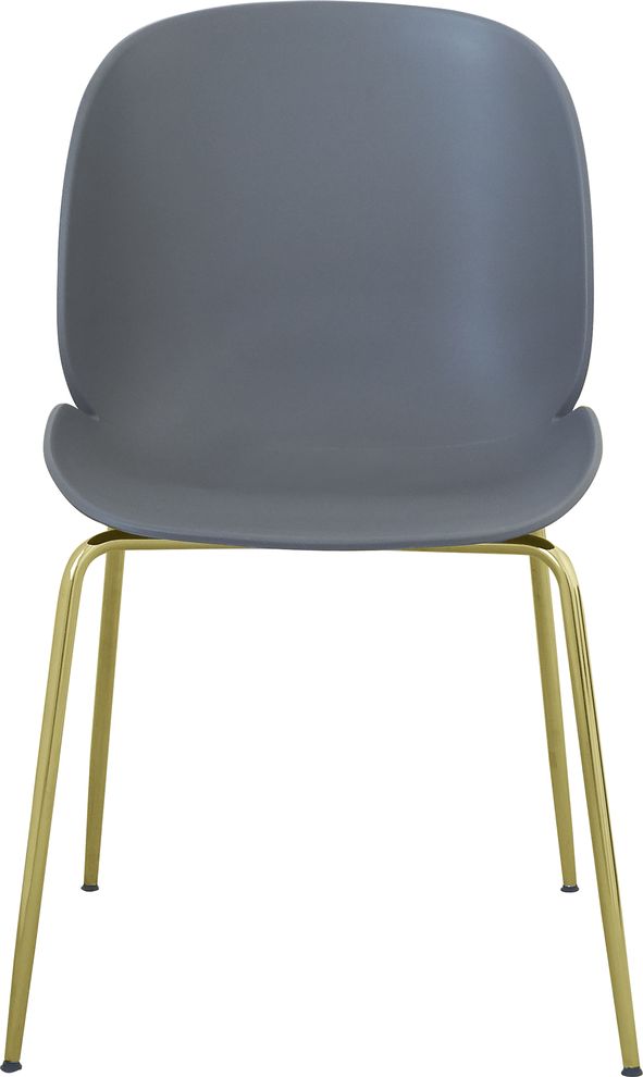 Gray plastic / gold chrome dining chair by Meridian