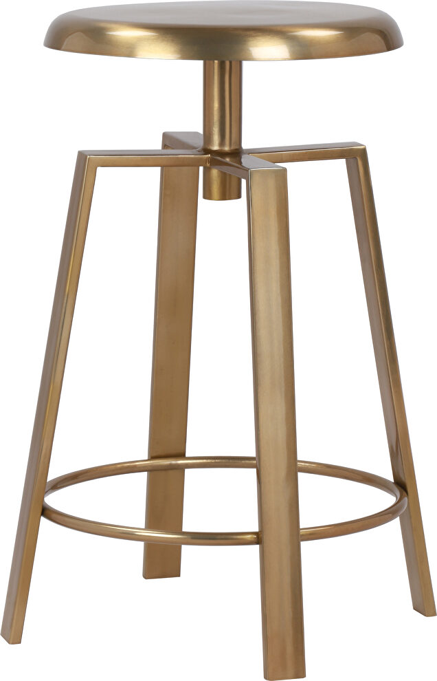 Adjustable gold finish bar stool by Meridian