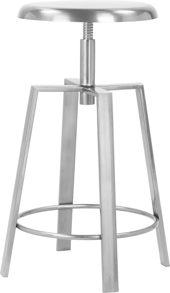 Adjustable silver chrome finish bar stool by Meridian