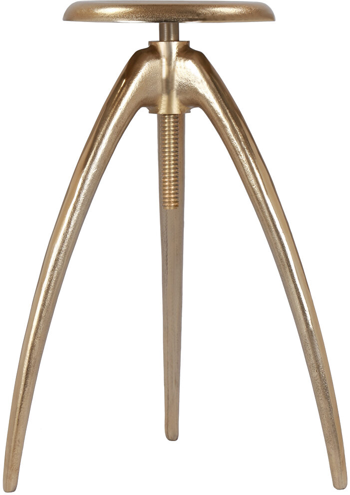 Adjustable gold metal bar stool by Meridian