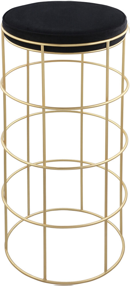 Wire gold chrome / black velvet counter style stool by Meridian