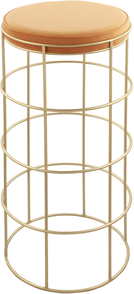 Wire gold chrome / mango velvet counter style stool by Meridian