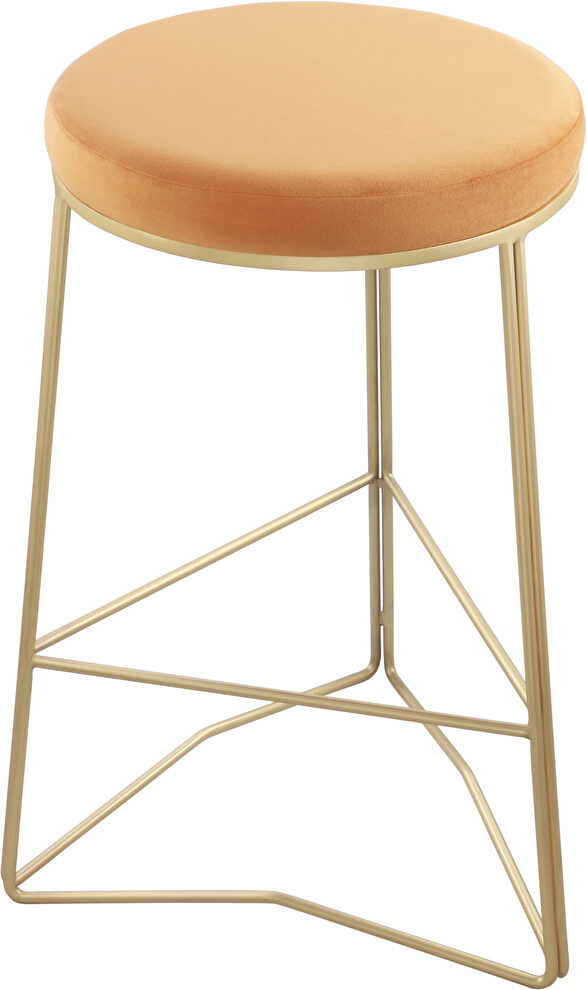 Mango velvet seat / gold steel bar stool by Meridian