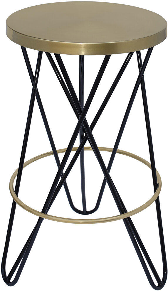 Black / gold round stylish bar stool by Meridian