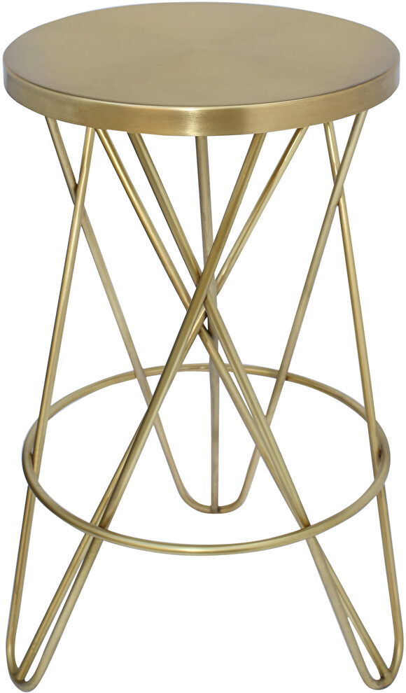 Gold round stylish bar stool by Meridian