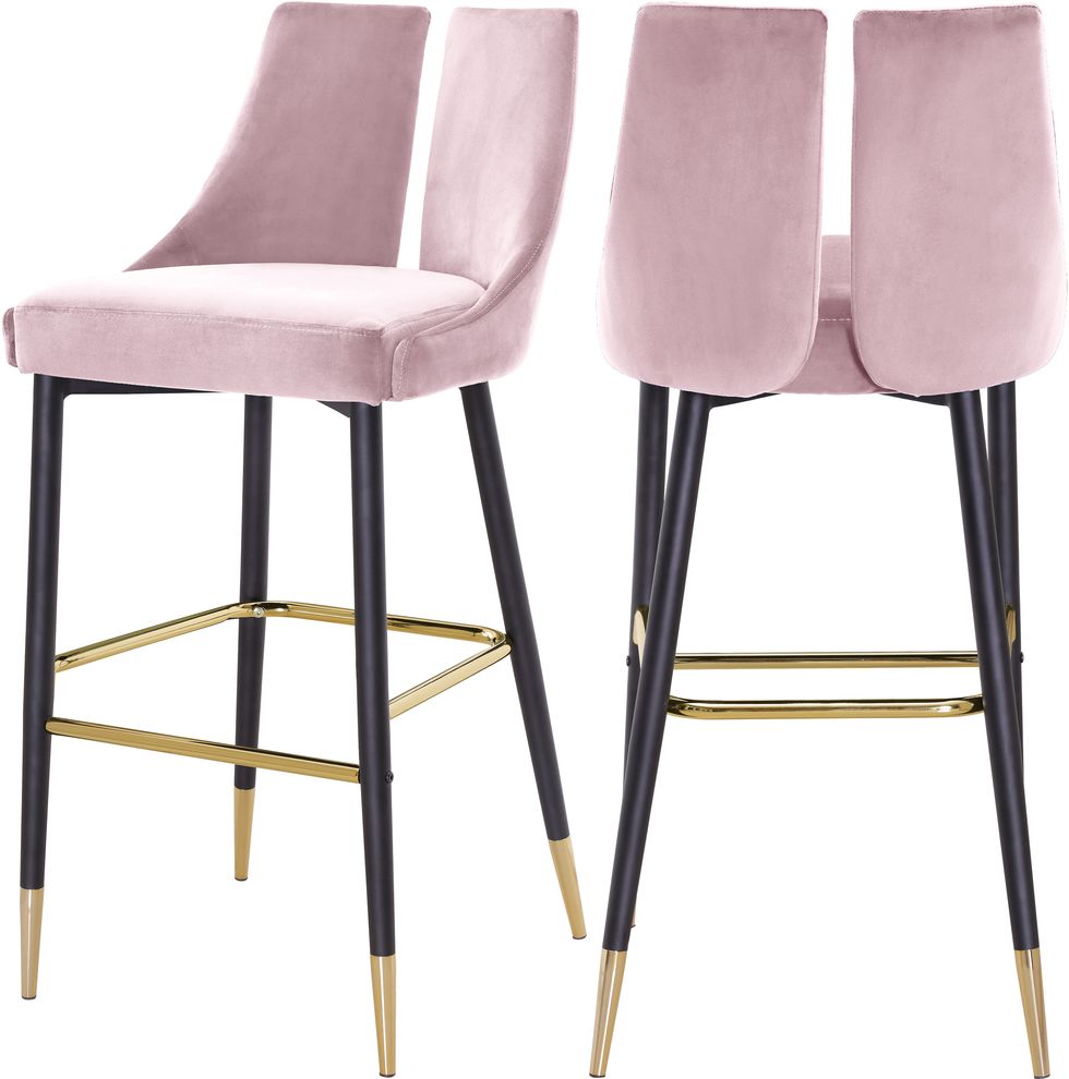 Velvet fabric contemporary chair w/ gold tip legs by Meridian