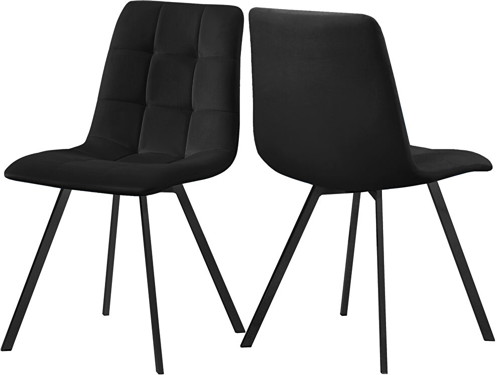 Velvet contemporary dining chair pair by Meridian