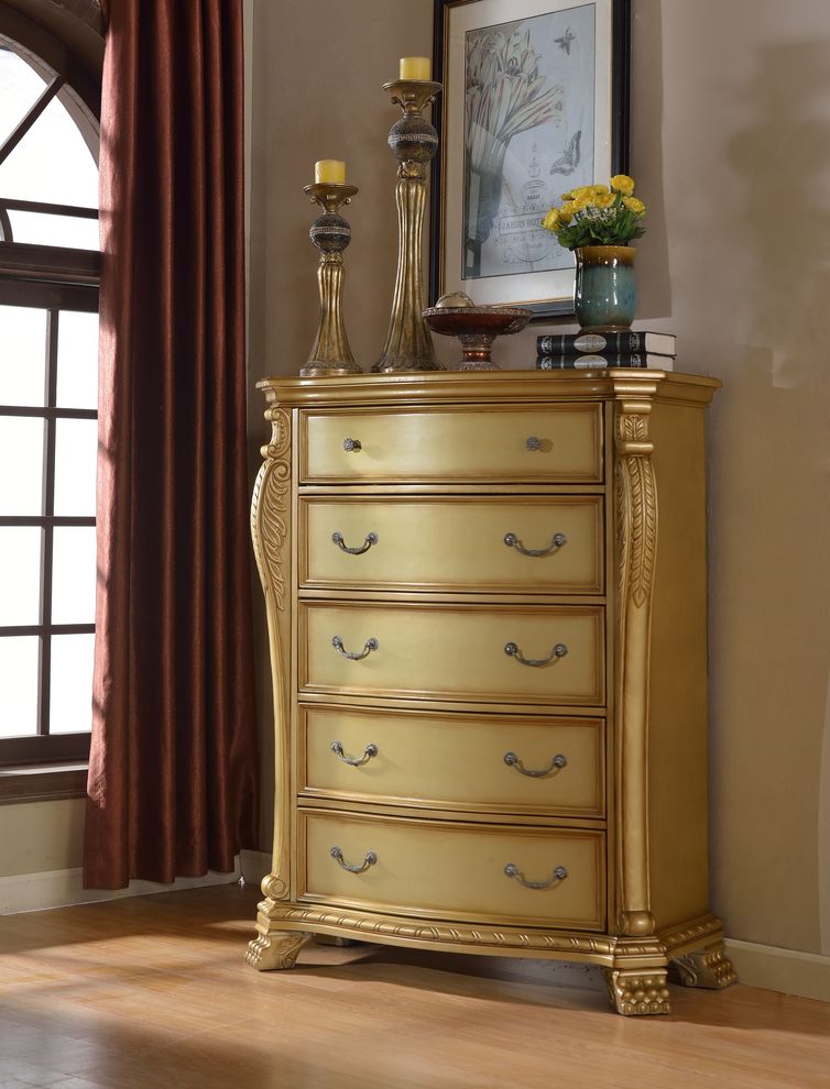 Rich gold royal style traditional chest by Meridian