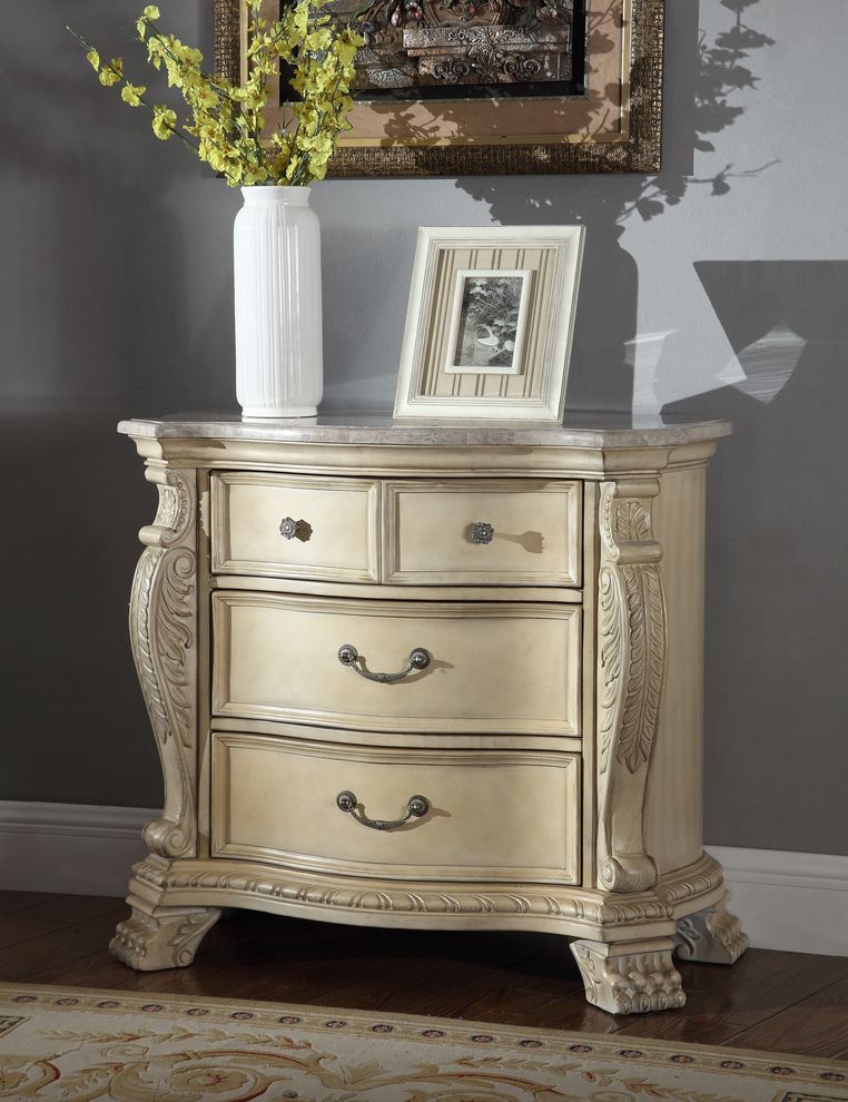 Antique White traditional style nightstand by Meridian