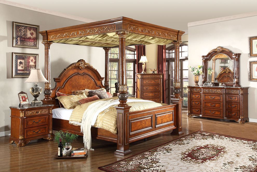 Traditional cherry post bedroom by Meridian