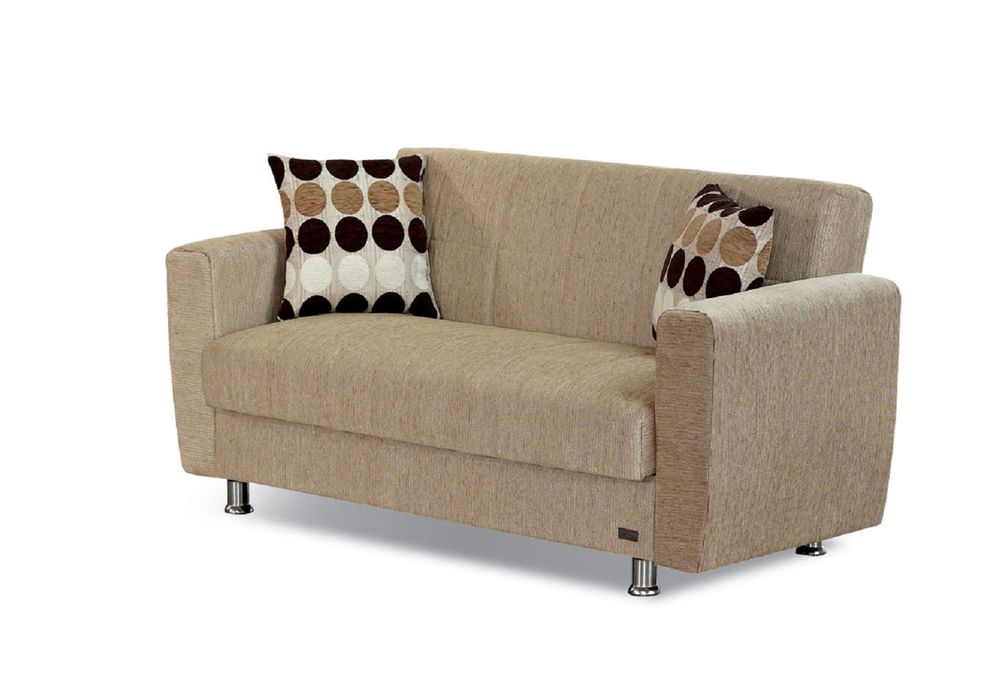 Sand / beige chenille fabric loveseat by Empire Furniture USA
