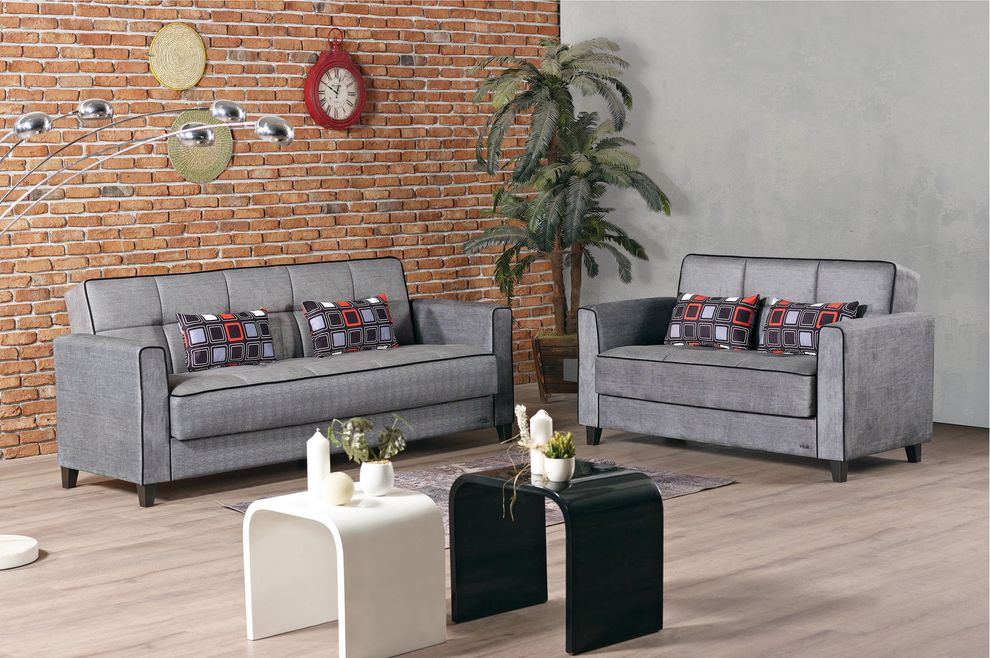 Gray fabric modern sofa / sofa bed by Empire Furniture USA