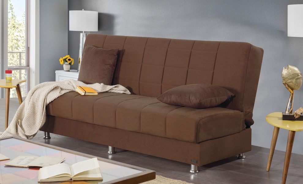Chocolate brown microfiber sleeper sofa by Empire Furniture USA