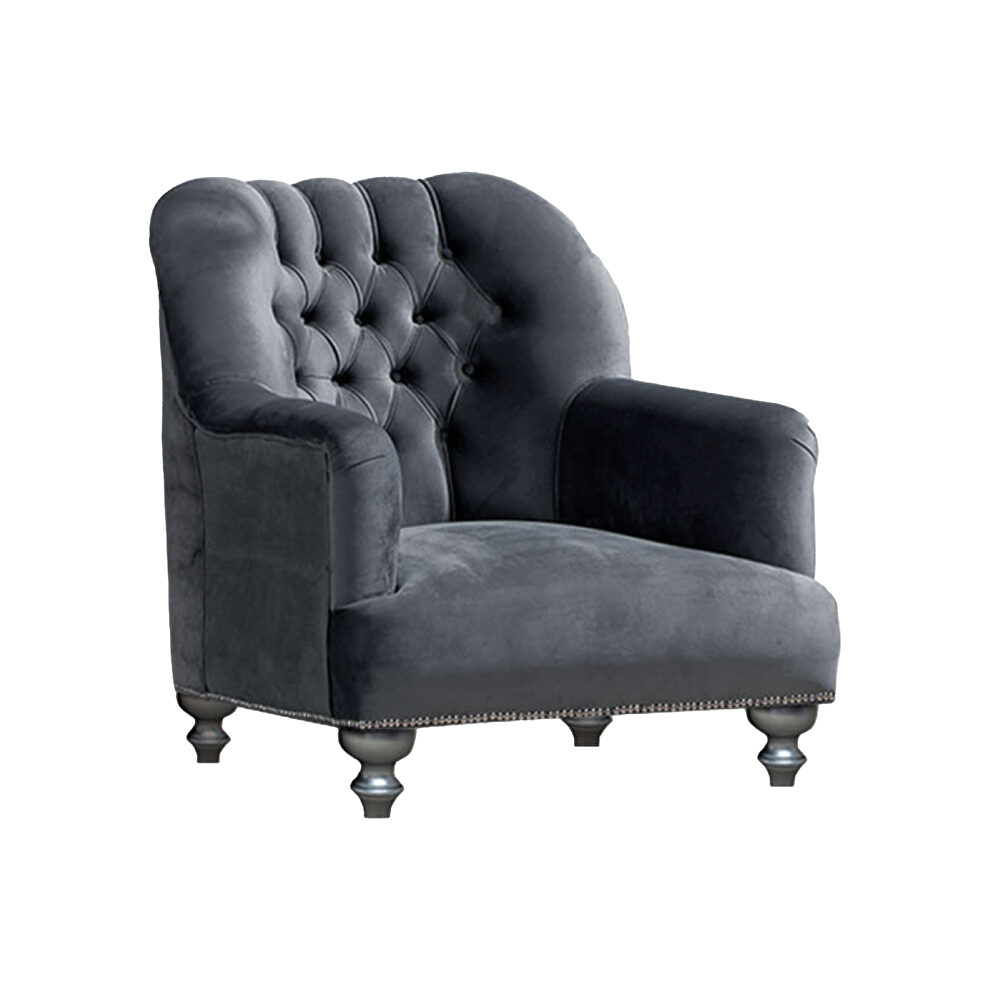 Gray traditional style velvet chair by Empire Furniture USA