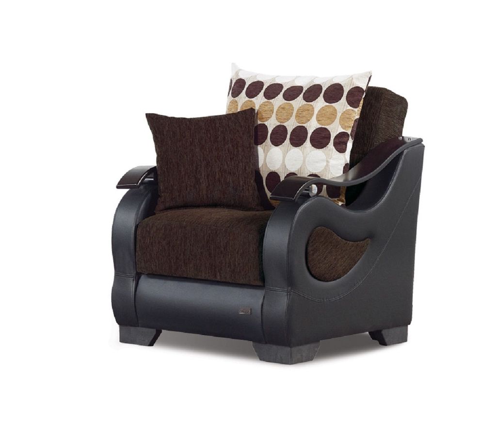 Fabric/bycast dark brown chair by Empire Furniture USA