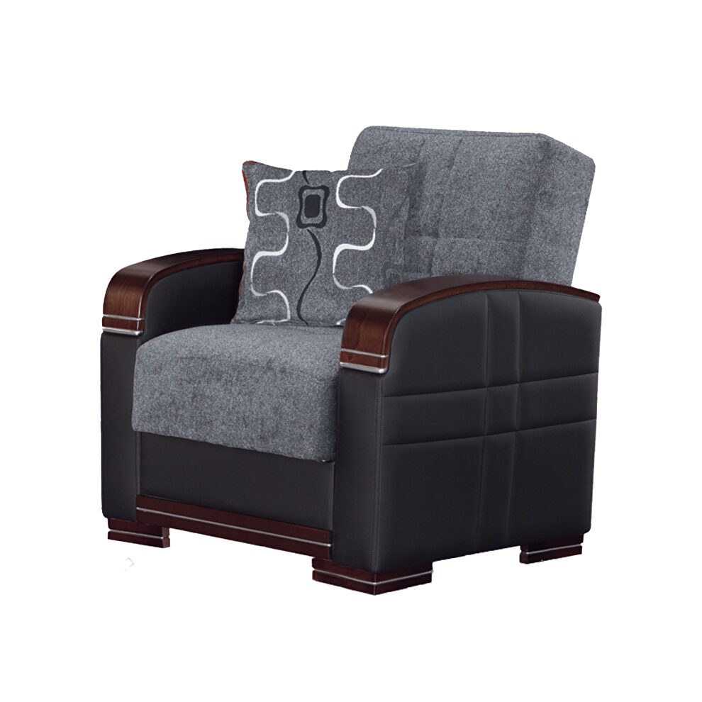 Modern two toned gray/black chair by Empire Furniture USA
