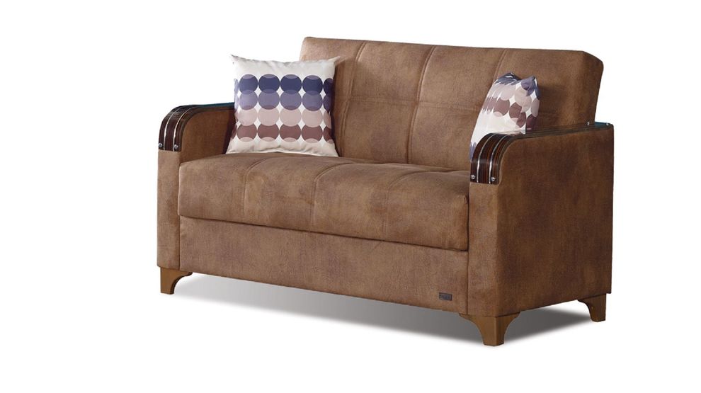 Microfiber stylish loveseat / sofabed w/ storage by Empire Furniture USA