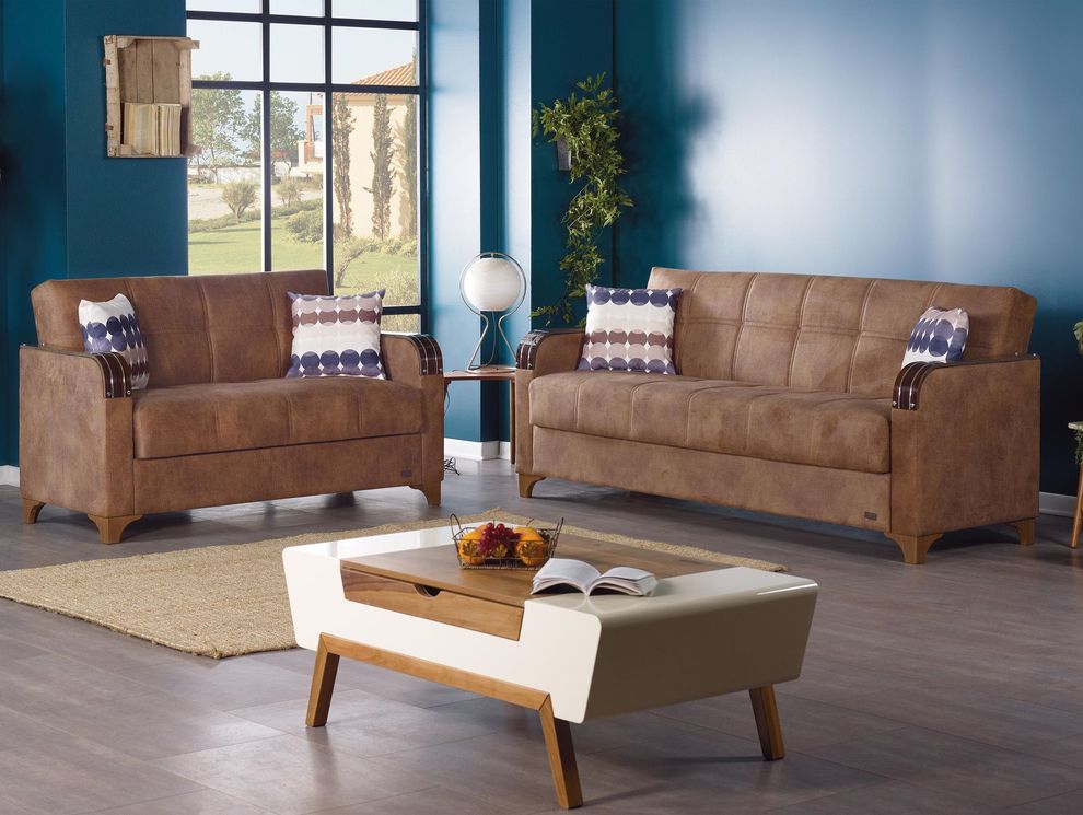 Microfiber stylish sofa / sofabed w/ storage by Empire Furniture USA