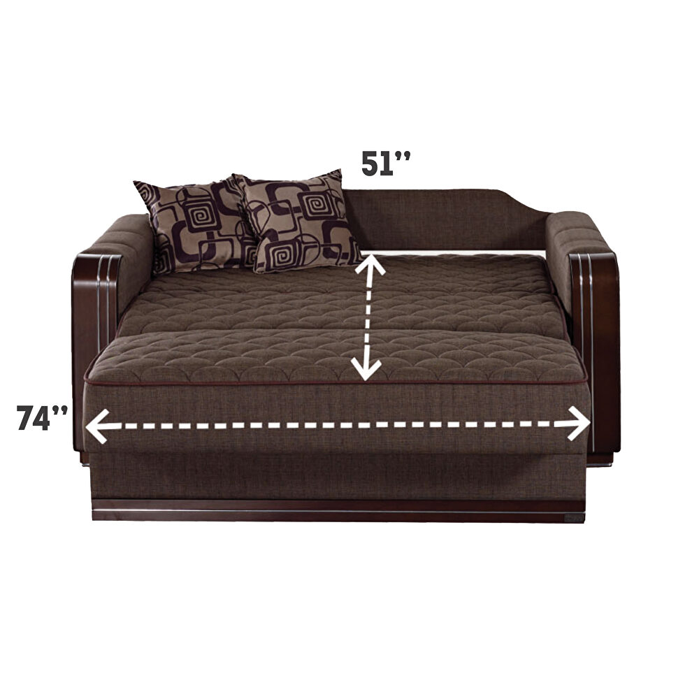 Versatile fabric sleeper converible loveseat bed by Empire Furniture USA