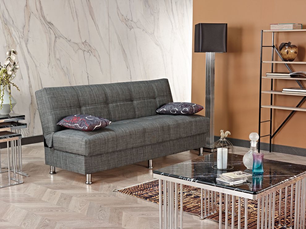 Stylish contemporary gray fabric sofa bed by Empire Furniture USA