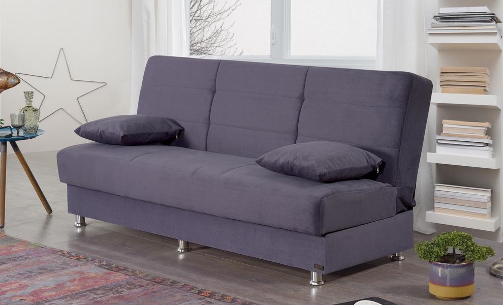 Modern sofa bed in dark gray microfiber by Empire Furniture USA