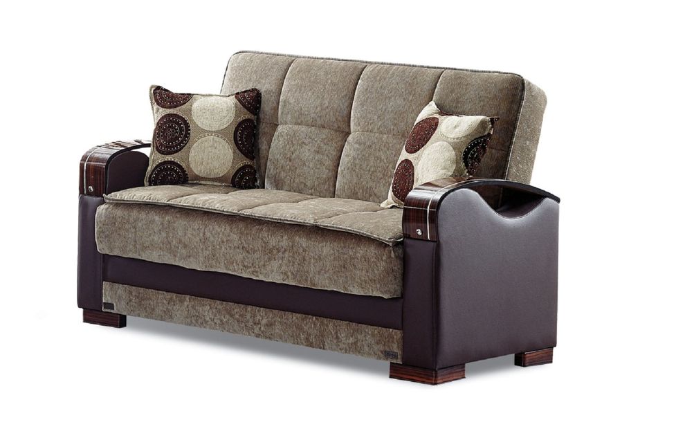 3-toned contemporary storage/bed loveseat by Empire Furniture USA