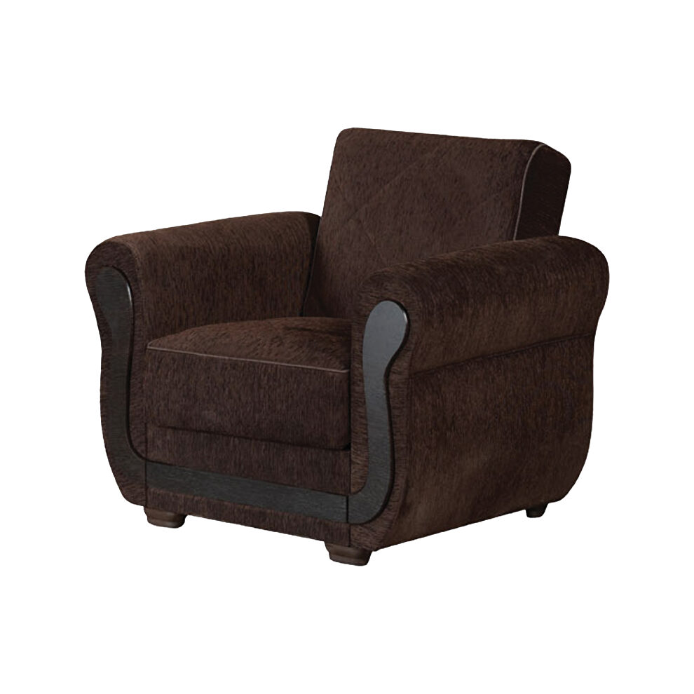 Wood accents coffee brown chair by Empire Furniture USA