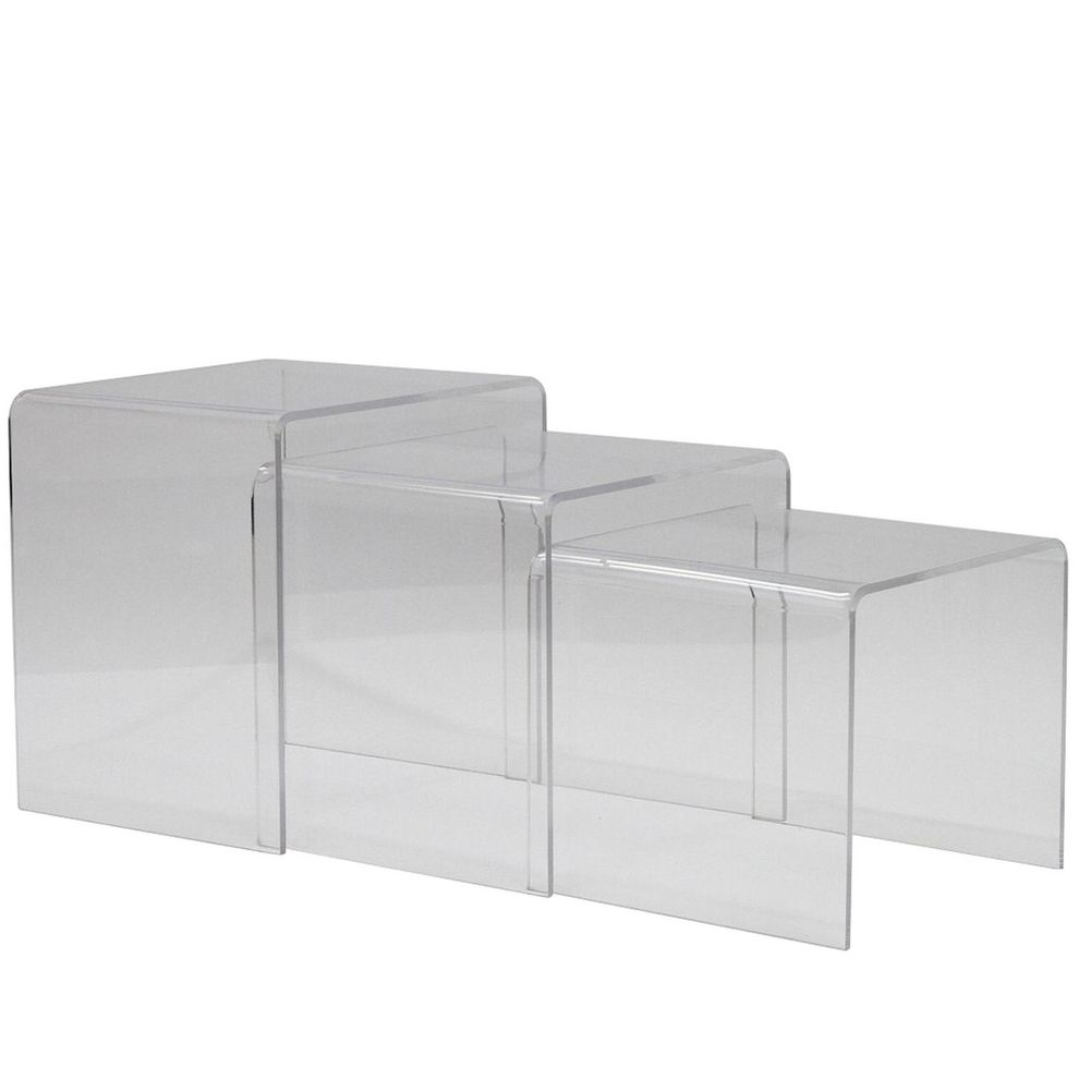 3pcs nesting clear coffee table set by Modway
