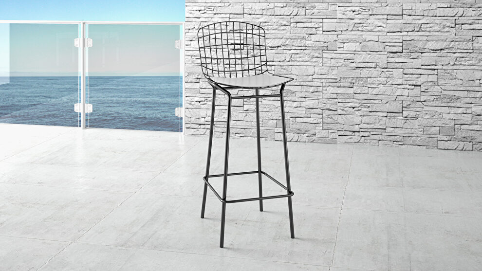 Barstool in silver and white by Manhattan Comfort