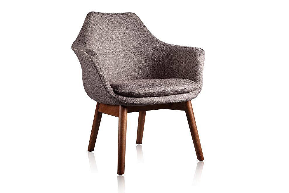 Gray and walnut twill accent chair by Manhattan Comfort