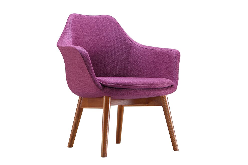 Plum and walnut twill accent chair by Manhattan Comfort