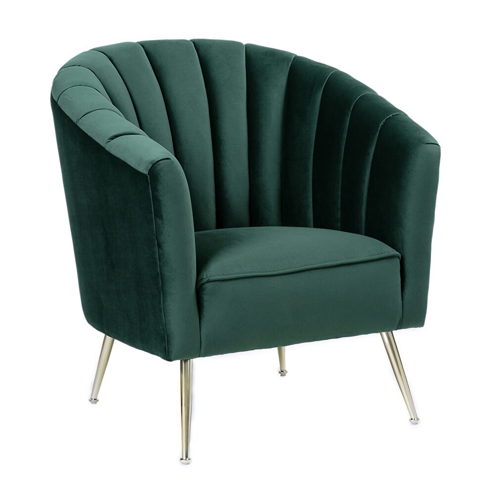 Green and gold velvet accent chair by Manhattan Comfort