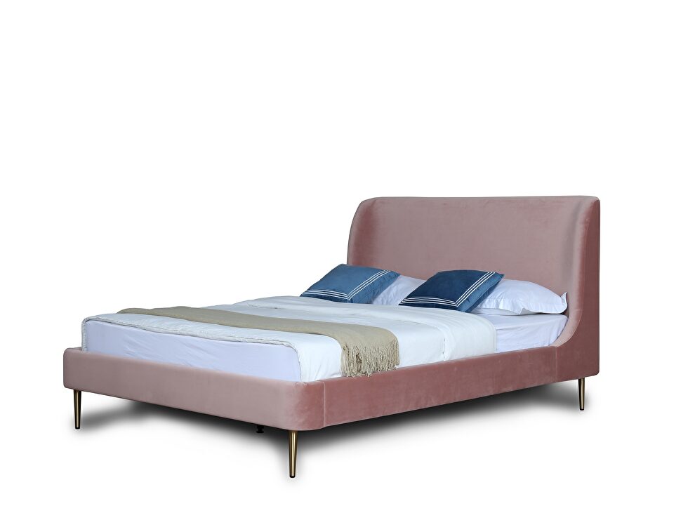 Mid century - modern queen bed in blush by Manhattan Comfort
