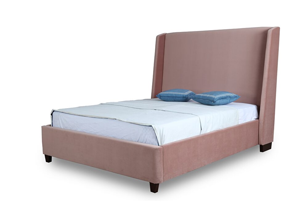 Luxurious blush velvet full bed by Manhattan Comfort