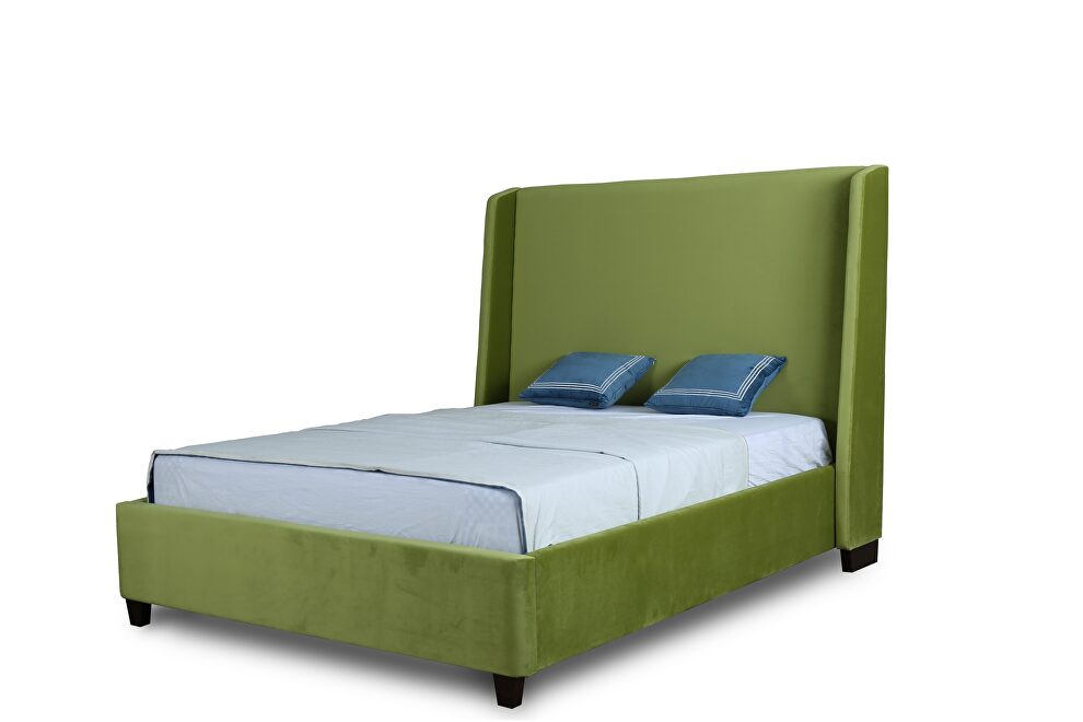 Luxurious pine green velvet full bed by Manhattan Comfort