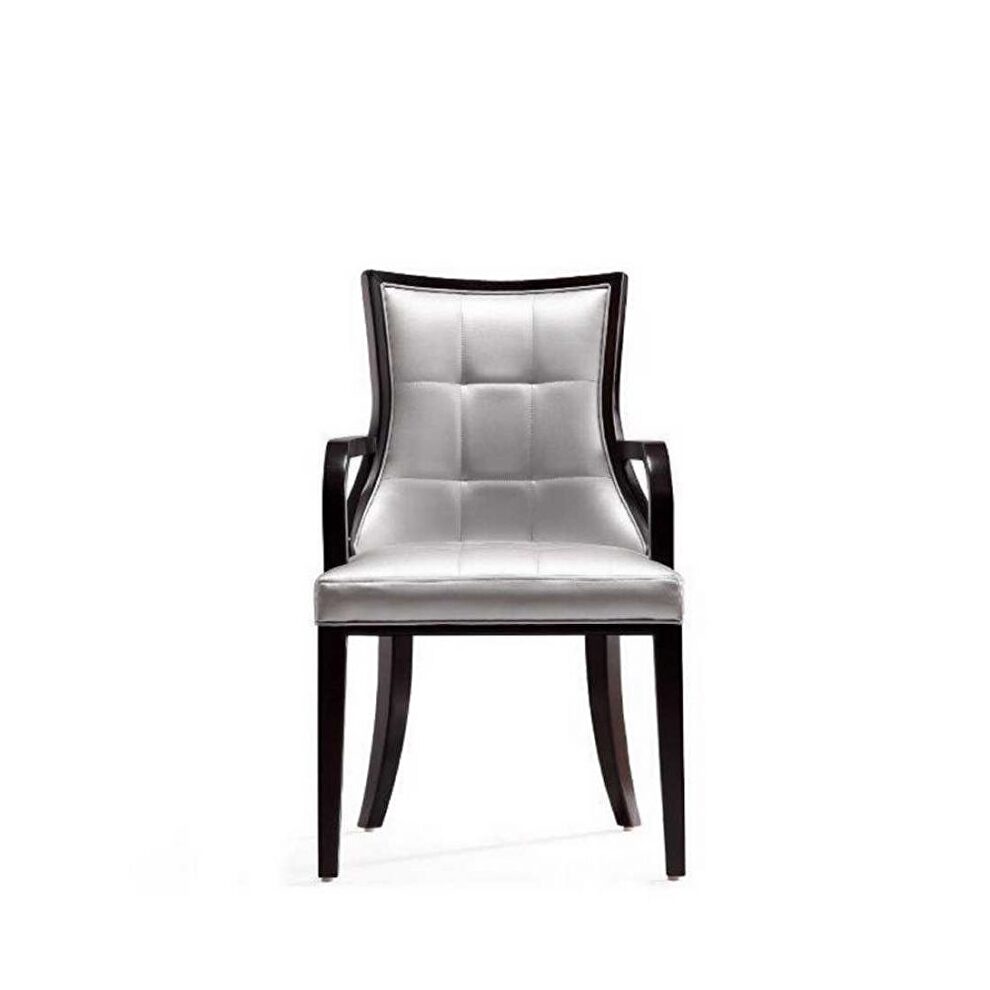 Dining armchair silver and walnut by Manhattan Comfort