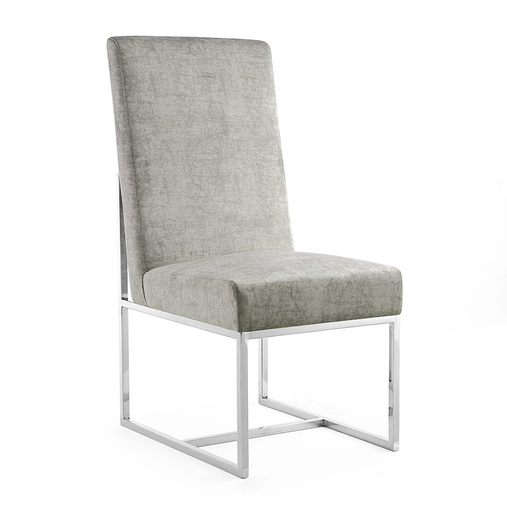 Steel velvet dining chair by Manhattan Comfort